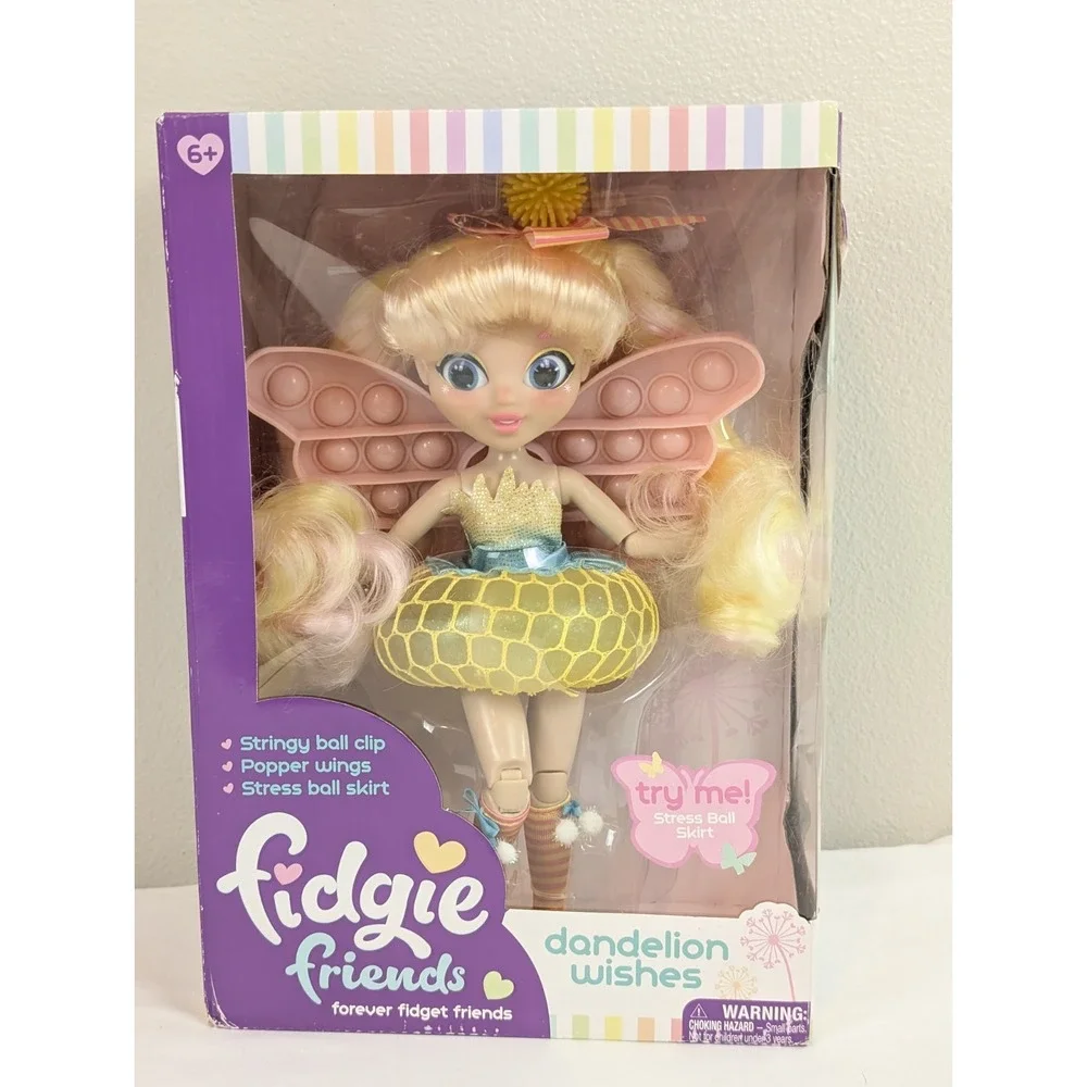 Fidgie Friends Dandelion Wishes Stress Ball Skirt Pop It Wings Fidget Toy Fairy